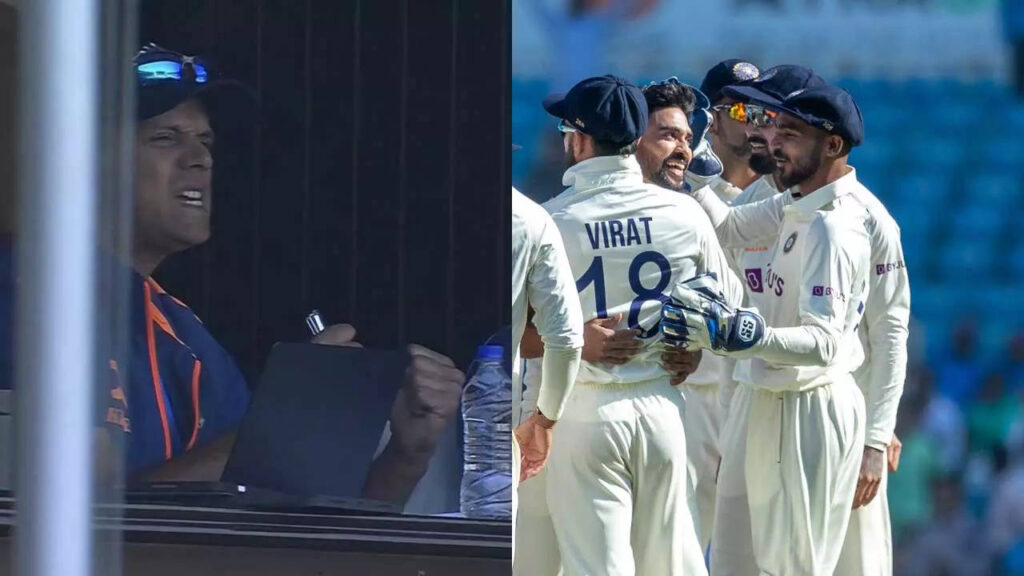 WATCH: Dravid exults in celebration after Siraj sends Khawaja packing