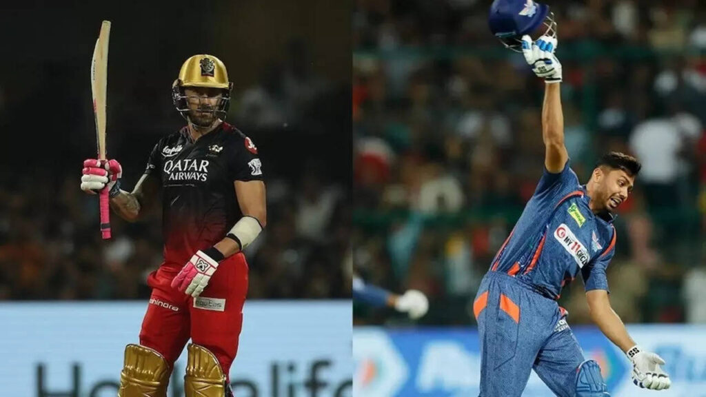 RCB captain Faf fined; LSG's Avesh reprimanded