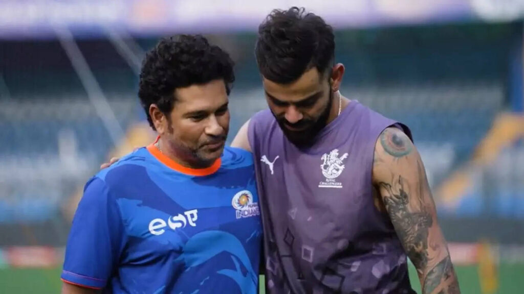 Watch: 'A legendary catch-up' - Sachin, Virat meet ahead of MI-RCB match