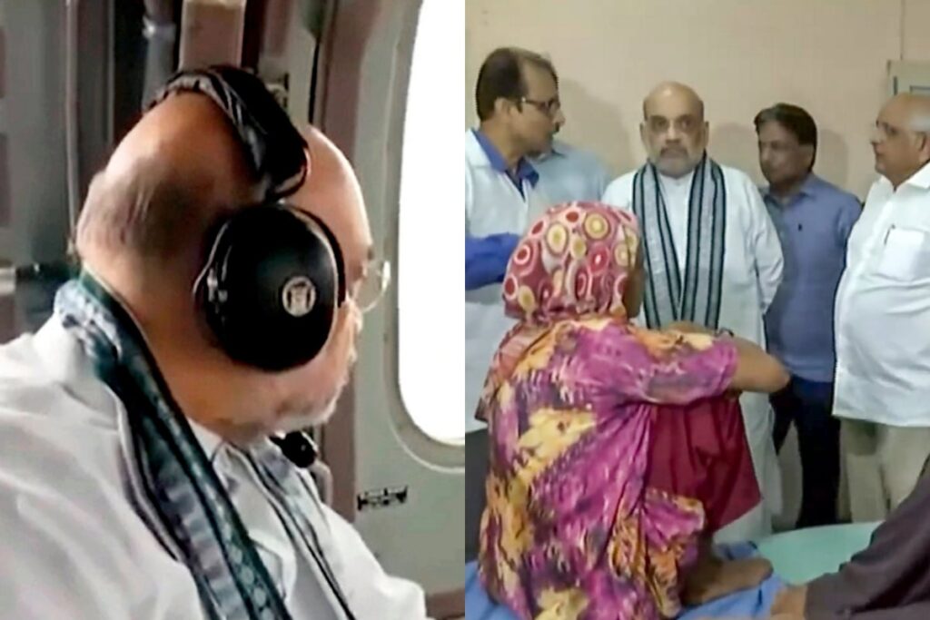 Cyclone Biparjoy: Amit Shah Takes Aerial Survey Of Affected Areas of Gujarat, Holds Meet To Review Situation