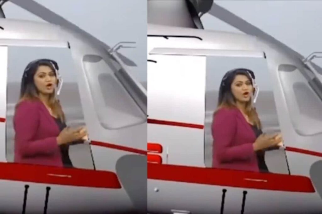 Desi Reporter Covers Cyclone Biparjoy 'Flying' VFX Helicopter in Studio, Hilarious Video is Now Viral