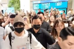 Watch: BTS Star Jungkook Gets Mobbed At Airport, Tries To Protect Fan From Falling