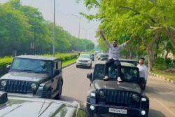 Chandigarh Traffic Police Take Action Against Youths Hanging Out Of SUV