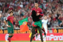 WATCH: Pitch Invader Hugs Cristiano Ronaldo, Lifts Him in Air as Duo Also Hits 'Siu' During Portugal's Match