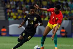 Vinicius Jr Finds Net in 4-1 Triumph as Brazil Don Black Strip Against Guinea to Protest Racism