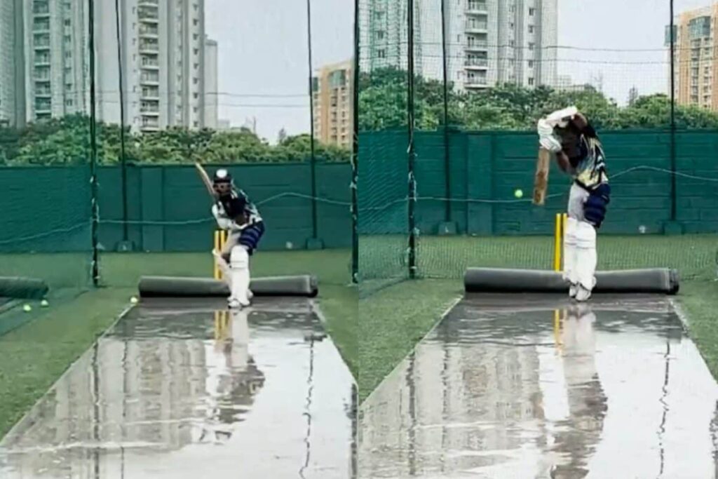 WATCH: Mayank Agarwal Bats on Wet Surface Despite Heavy Rain Ahead of Duleep Trophy