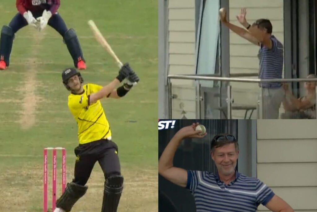 WATCH: Fan Takes Stunning Catch on His Own Balcony During T20 Blast Match