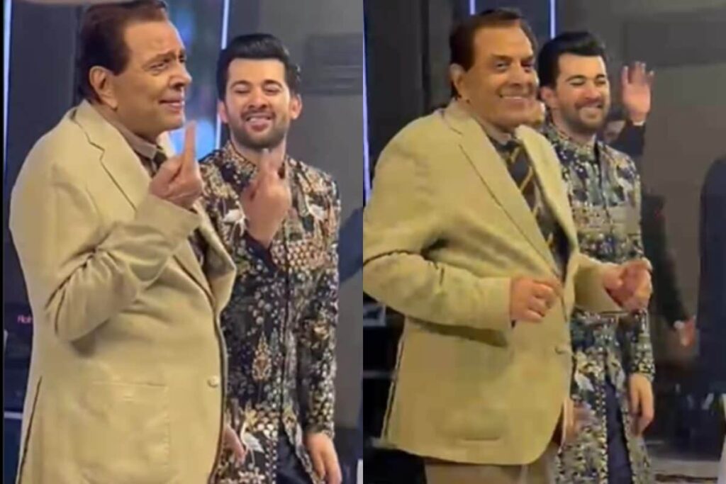Dharmendra Grooves to Yamla Pagla Deewana With Karan Deol at His Sangeet; Watch Viral Video