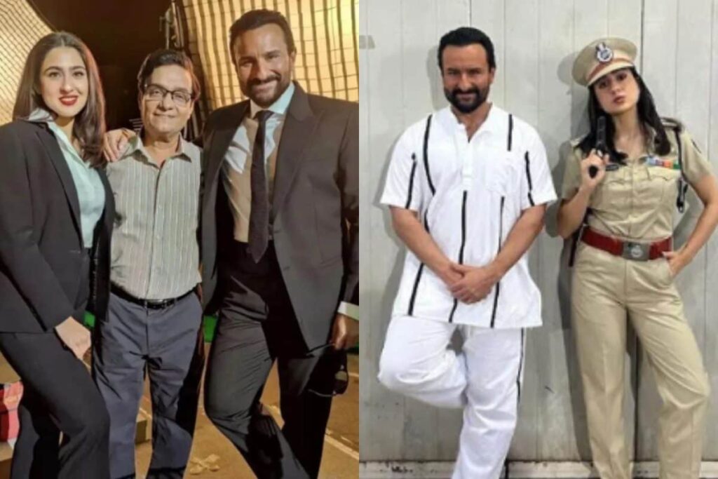 Sara Ali Khan Takes On Jailor Role As Dad Saif Ali Khan Plays Prisoner For Ad Shoot; See Photos