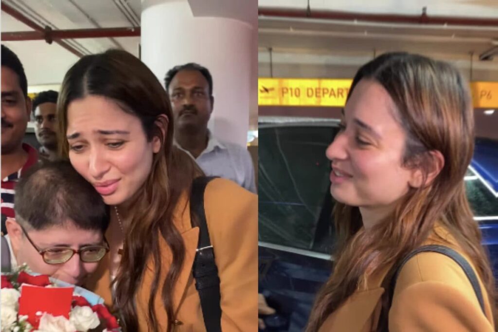 Tamannaah Bhatia Turns Emotional As Fan Reveals Tattoo of Actress' Face, Touches Her Feet; Watch