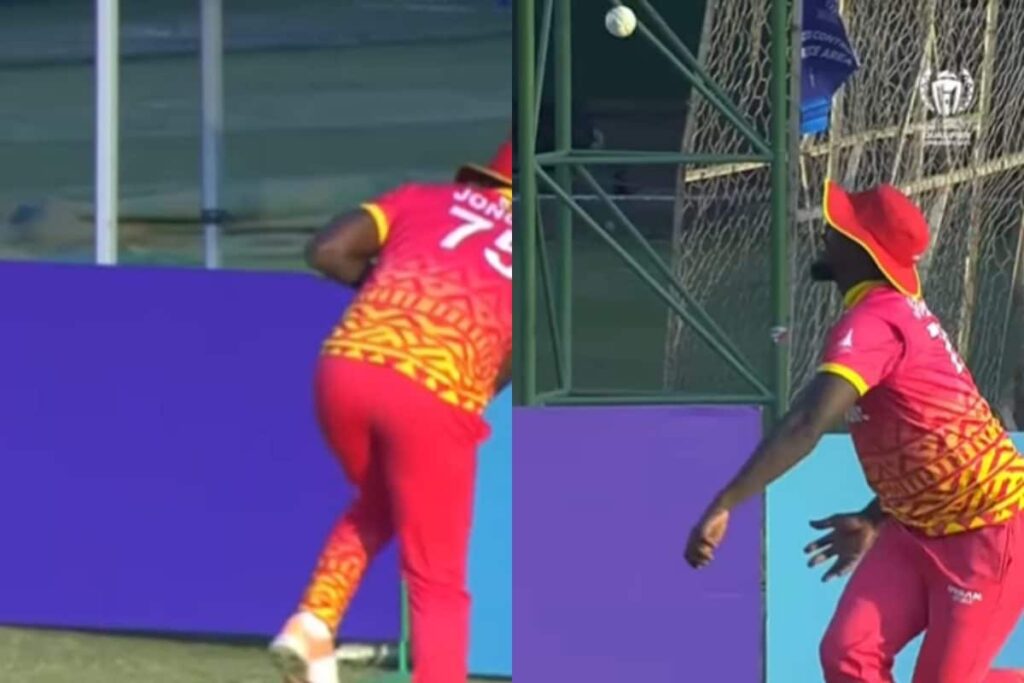 Zimbabwe's Luke Jongwe Juggles Ball 3 Times Near Boundary Before Taking Stunner in World Cup Qualifier | WATCH