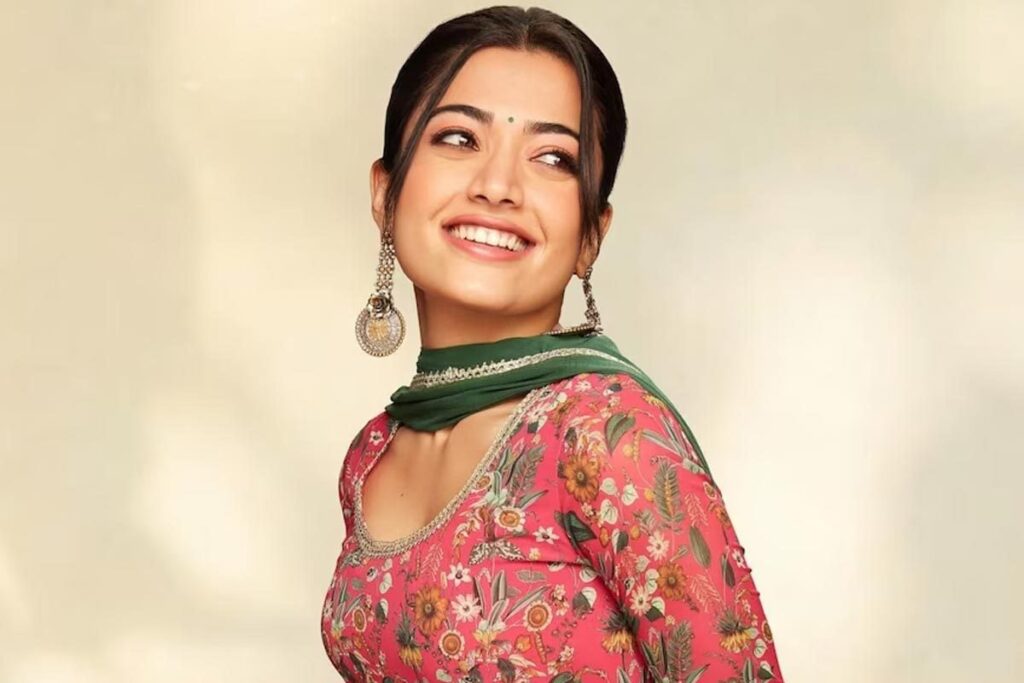 Rashmika Mandanna Looks Adorable in Pink Floral Suit, Check Out The Pics Here