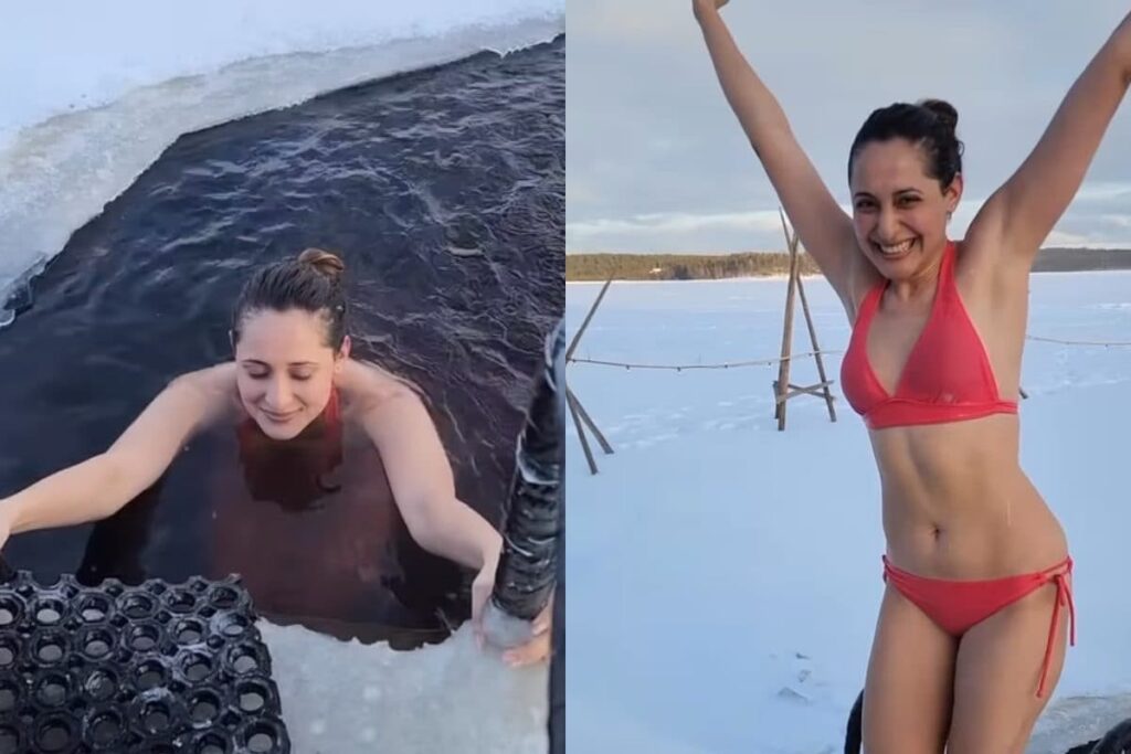 Pragya Jaiswal Raises Temperature In Pink Colour Bikini, Takes Dip In A Frozen Water; Watch