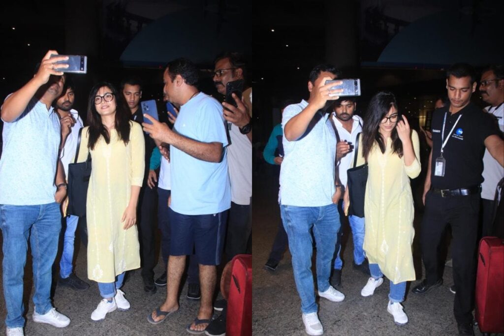 Rashmika Mandanna Brutally Mobbed at Mumbai Airport, Bodyguard Comes to Her Rescue; Watch