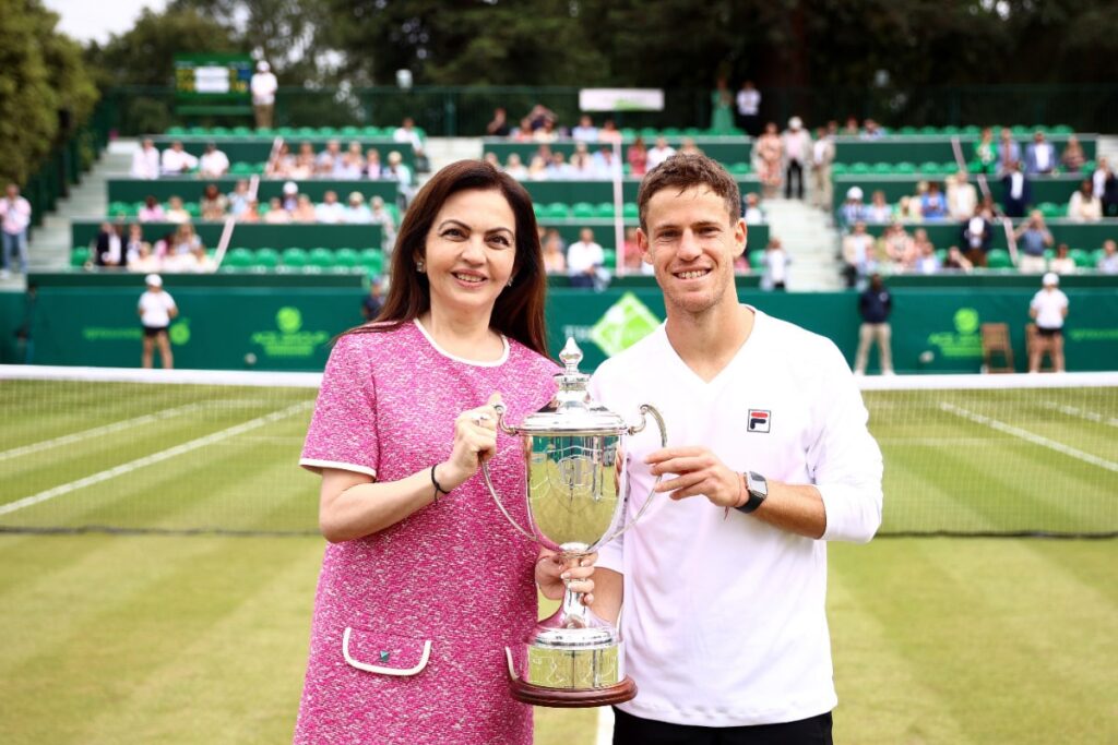 WATCH: Mrs Nita Ambani Presents Inaugural Reliance Foundation ESA Cup to Diego Schwartzman at Boodles