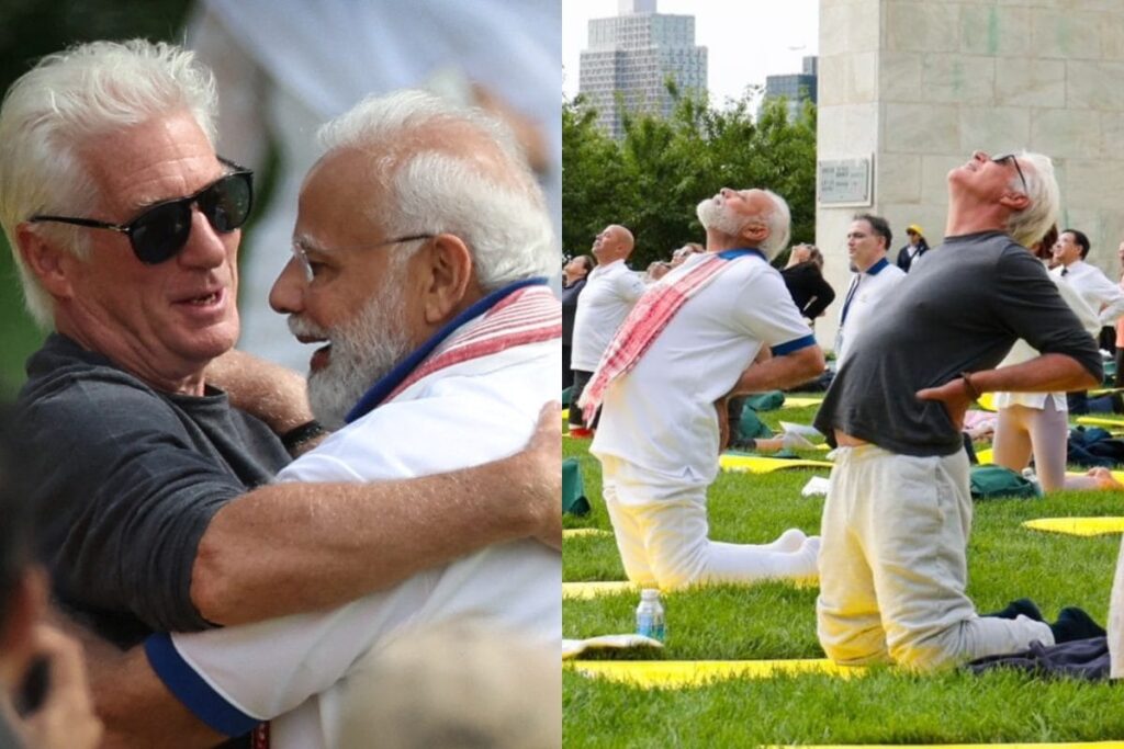 Richard Gere Hugs PM Narendra Modi, Performs Yoga With Him at UN HQ in US; Photos Go Viral