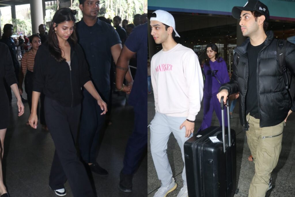 Agastya Nanda Walks Far Behind Suhana Khan, Archies Cast as They Return from Brazil; Watch Video