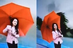 Desi Reporter Covers Cyclone Biparjoy With Umbrella in News Studio, Hilarious Skit Has Twitter ROFL