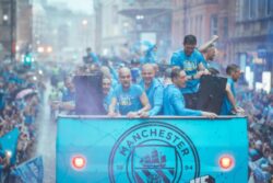 Manchester Weather Fails, but Cityzens Rejoice in Rainy Treble Parade | WATCH
