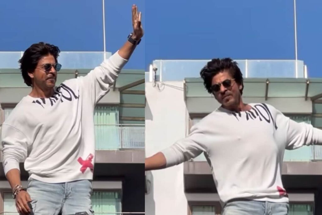 Shah Rukh Khan Greeted Fans At Mannat In A White Sweatshirt From Aryan Khan's Luxury Clothing Brand