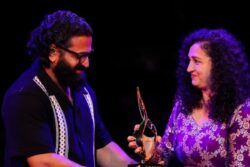 Rishab Shetty Receives Vishwa Shrestha Kannadiga 2023 At Paramount Theatre In US