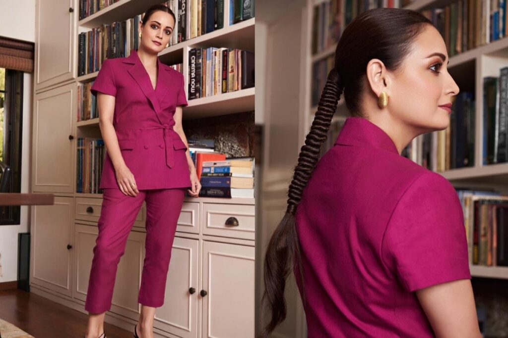 Dia Mirza Gives off Boss Vibes in a Gorgeous Pink Pant-Suit From Kamal Haasan’s KH House of Khaddar