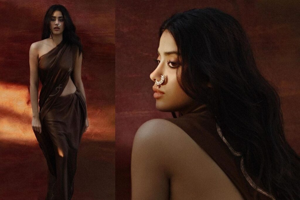 Hot! Janhvi Kapoor Exudes Class in a Sultry Saree and Stunning Nath; See Photos
