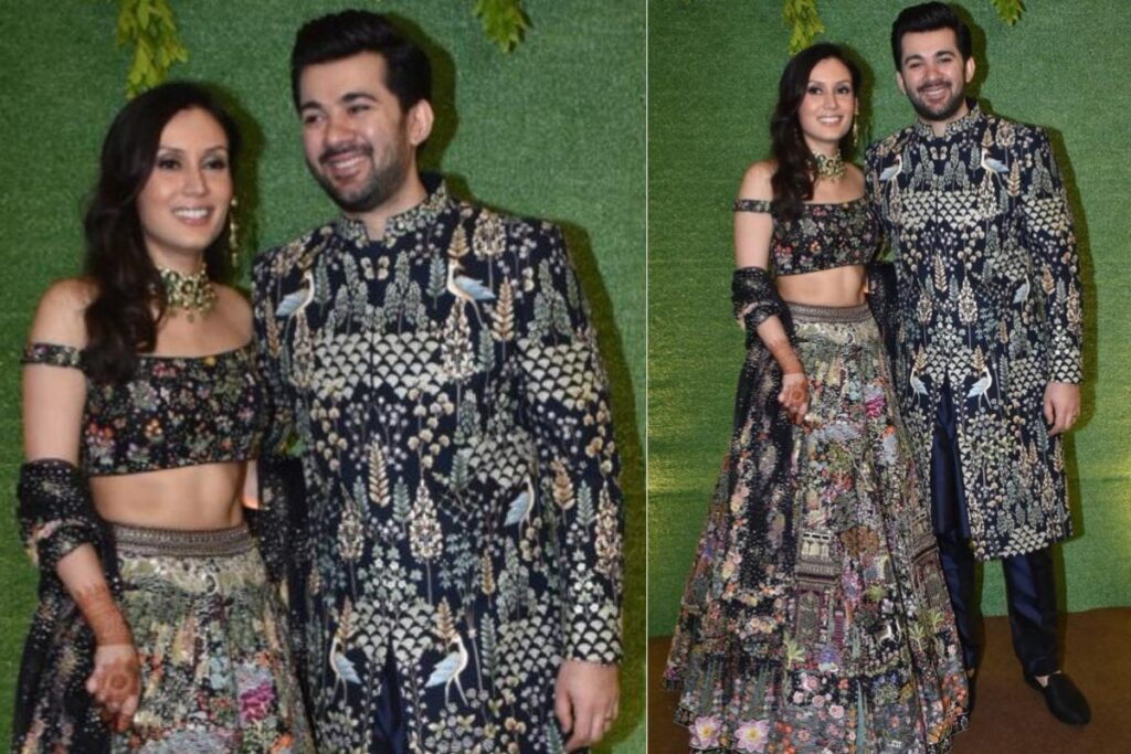 Karan Deol and Drisha Acharya Look Absolutely Adorable in Floral-Embroidered Attires at Their Sangeet; See Photos