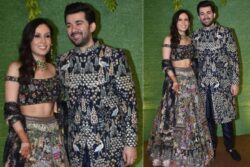 Karan Deol and Drisha Acharya Look Absolutely Adorable in Floral-Embroidered Attires at Their Sangeet; See Photos