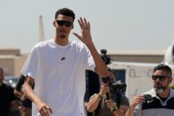 Victor Wembanyama Arrives in San Antonio, With Fans Waiting for Hours to Greet Him