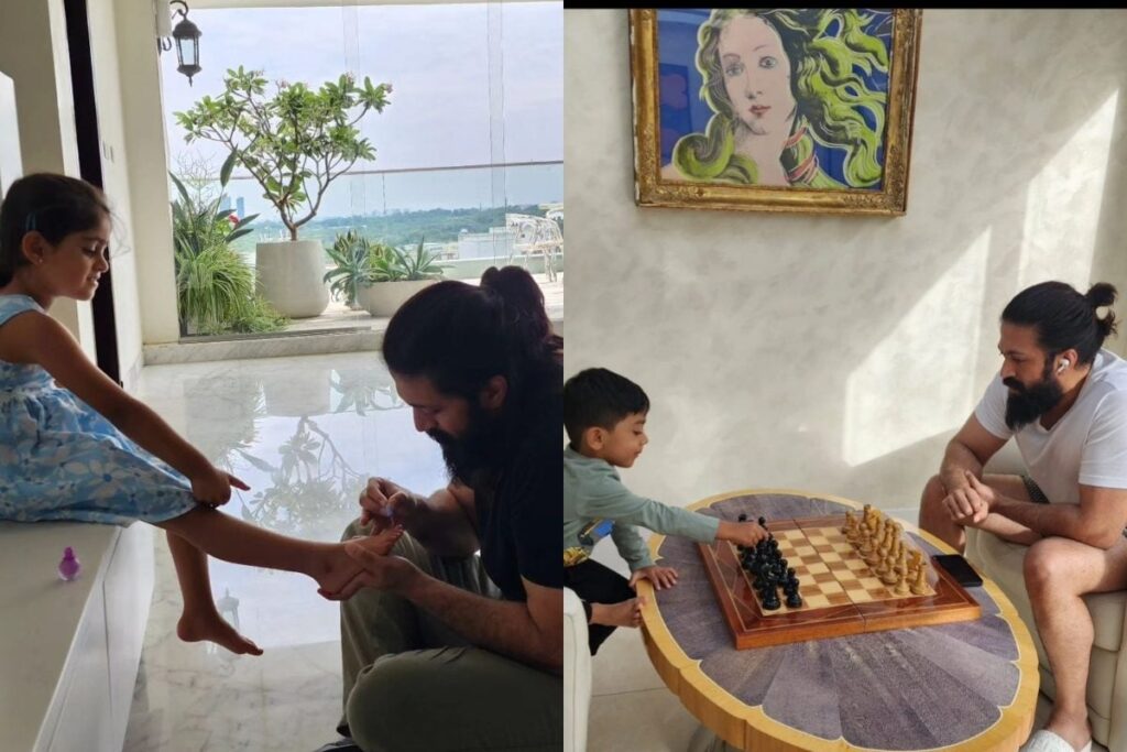 Father's Day: Yash Paints Daughter Ayra's Nails; Plays Chess With His Son Yatharv; Check It Out