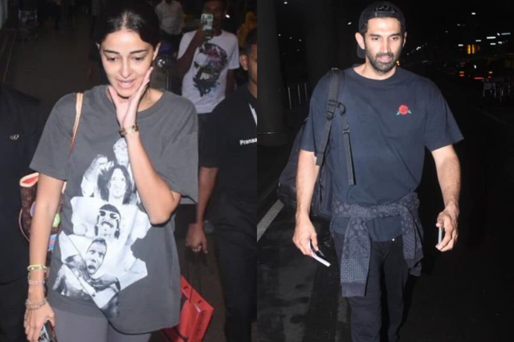 Ananya Panday, Aditya Roy Kapur AVOID Paps But Can't Stop Blushing As They Return from Vacay; Watch