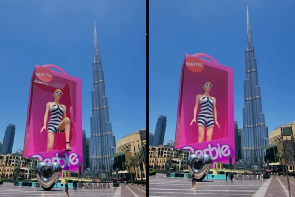 Larger-Than-Life Barbie 3D Display At Burj Khalifa Is Surreal, But There’s A Twist