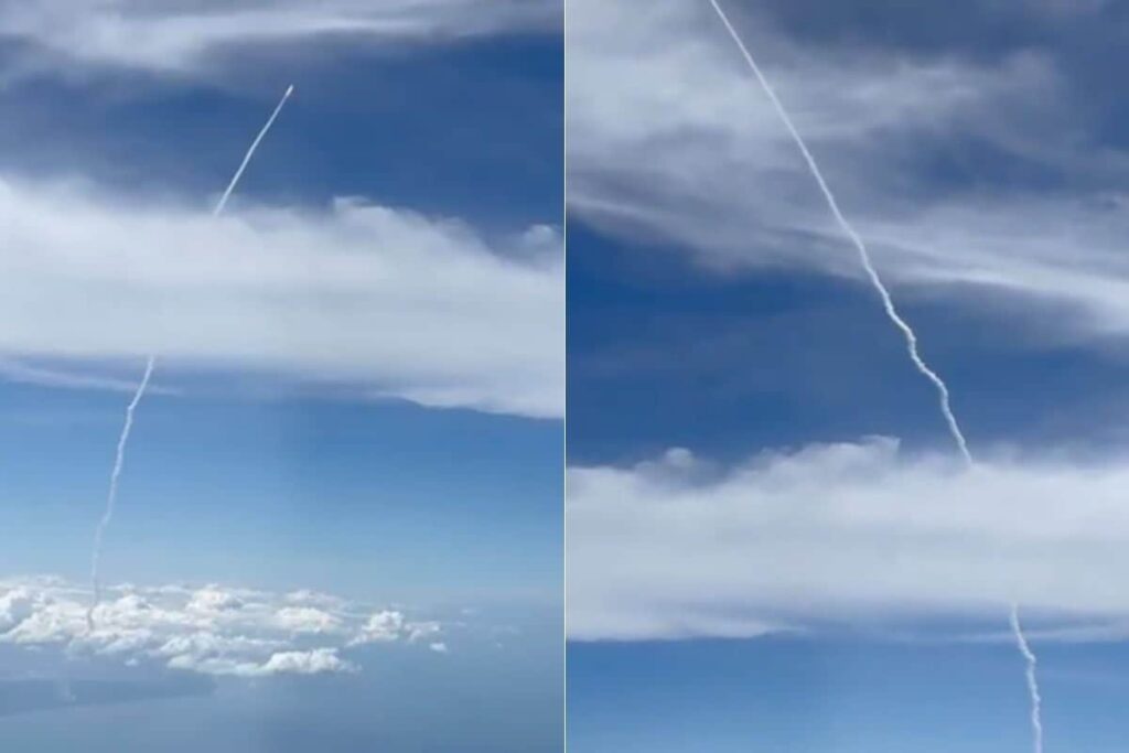 WATCH | Flyer Captures Chandrayaan-3 Lift Off from Chennai-Dhaka Flight