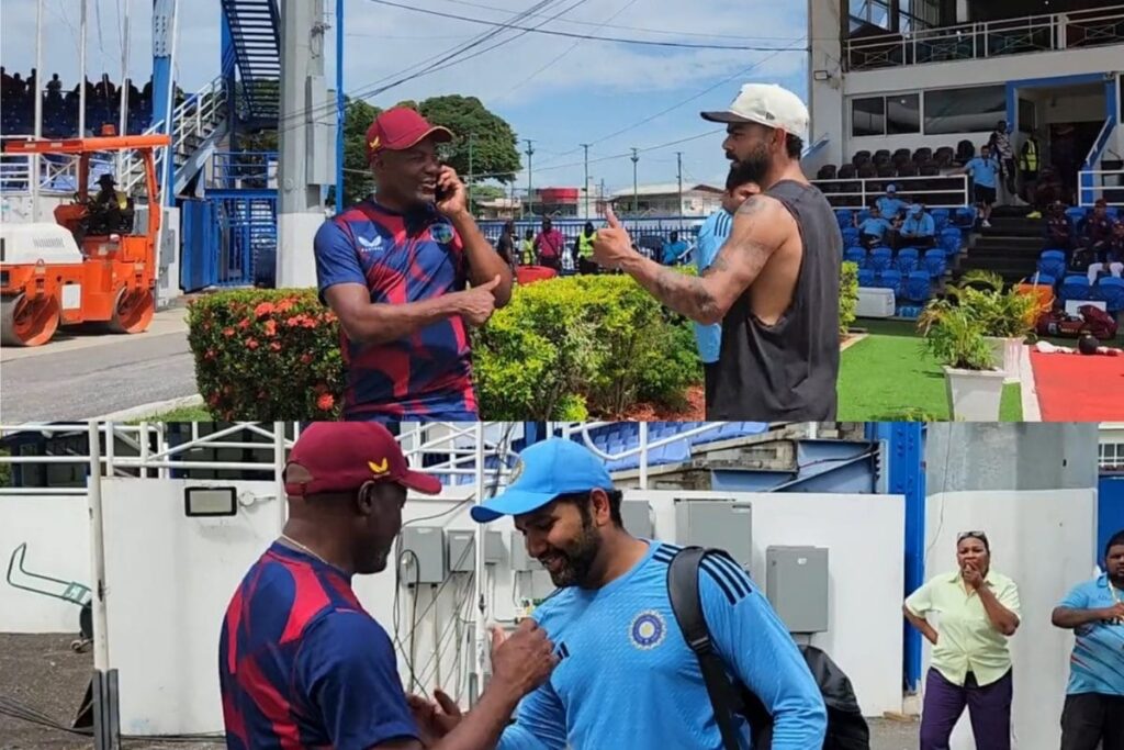 WATCH: Virat Kohli, Rohit Sharma and Other Indian Players Meet Brian Lara in Trinidad Ahead of 2nd Test