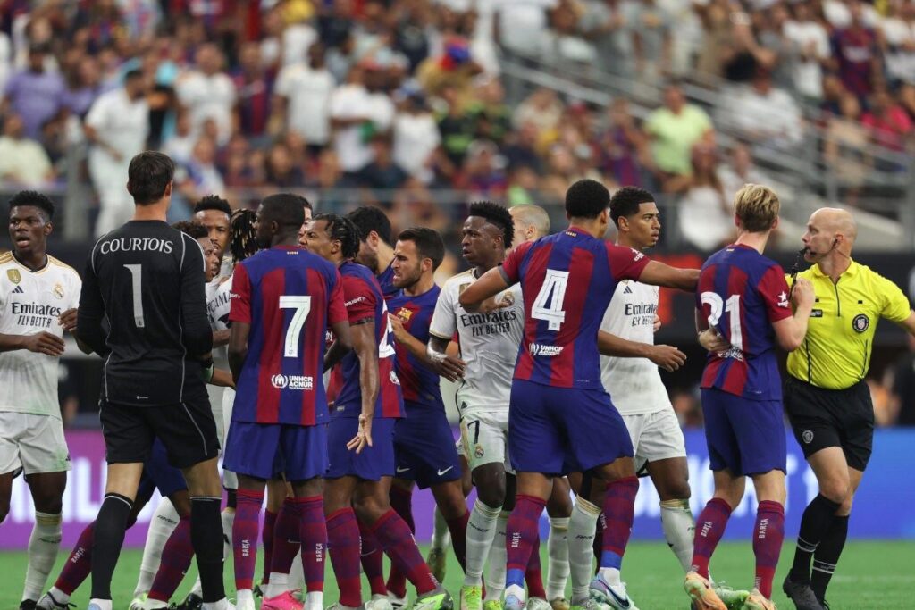 WATCH: Big Brawl Breaks Out in El Clasico 'Friendly', Barcelona Down Spirited Real Madrid 3-0