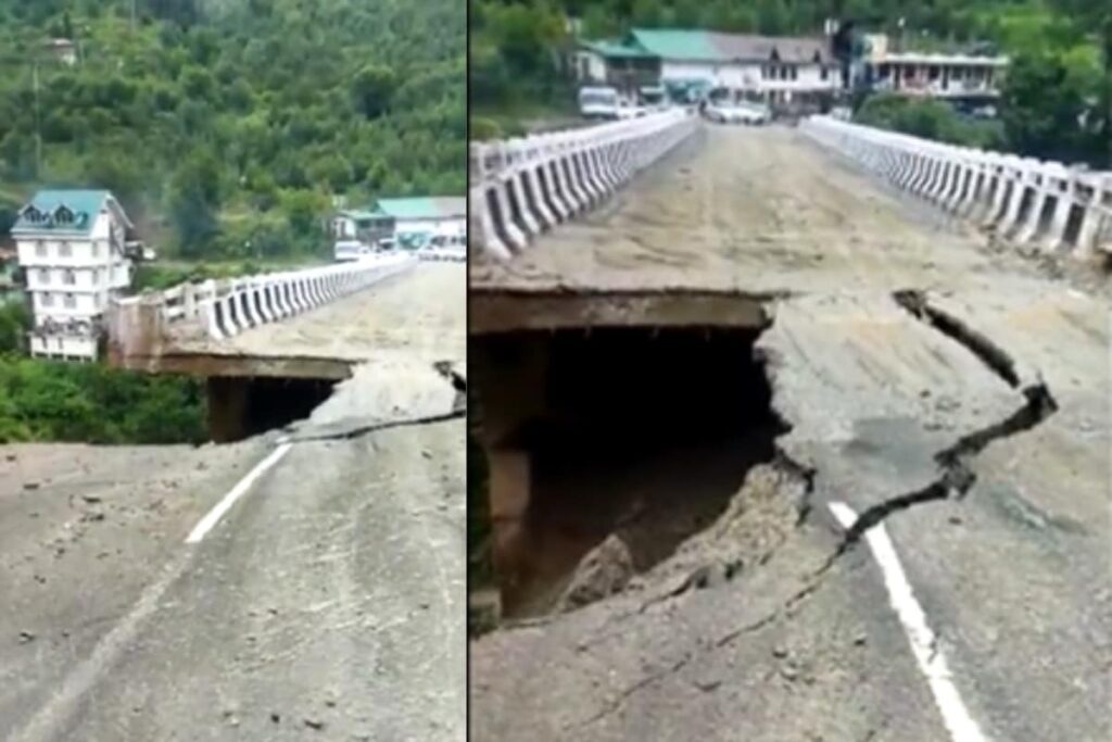 Viral Video Of Road Collapsing In Shimla Amid Heavy Rain Is Scary