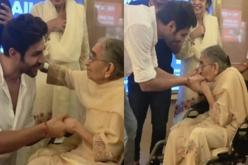 Kartik Aaryan Blessed By A 96-Year Old Woman Post SatyaPrem Ki Katha Screening; Fans Go 'Aww'