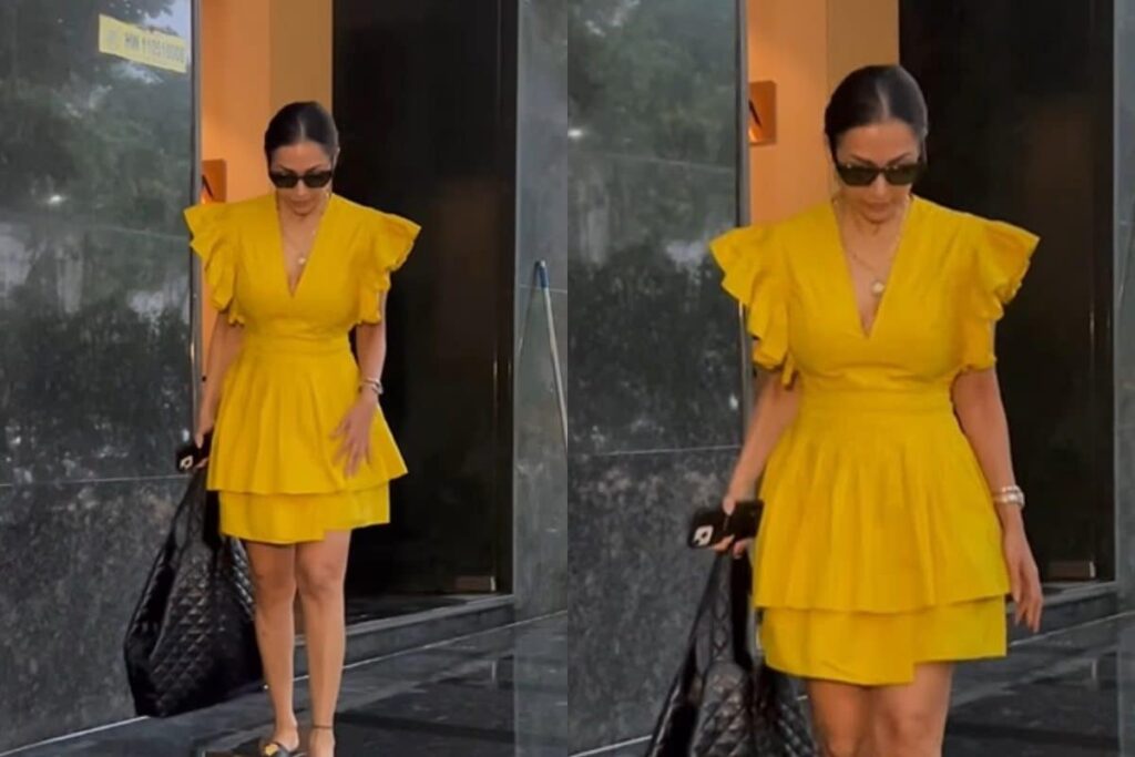 Malaika Arora Looks Chic In A Yellow Colour Dress As She Gets Papped In the City; Watch