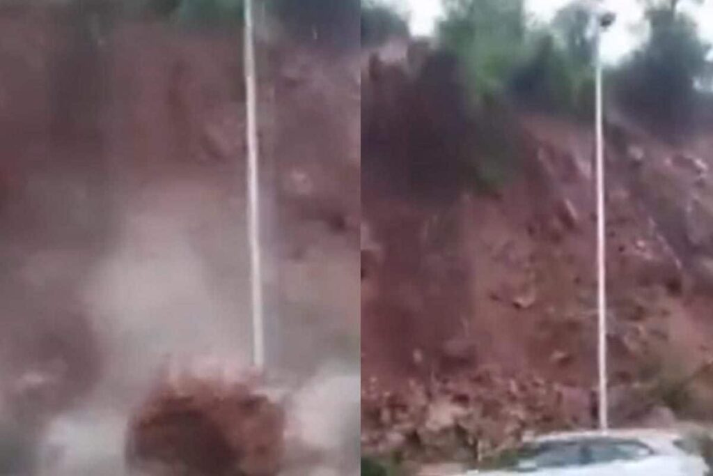 Viral Video Of Cars Narrowly Escaping Landslide In Himachal Pradesh Is Scary