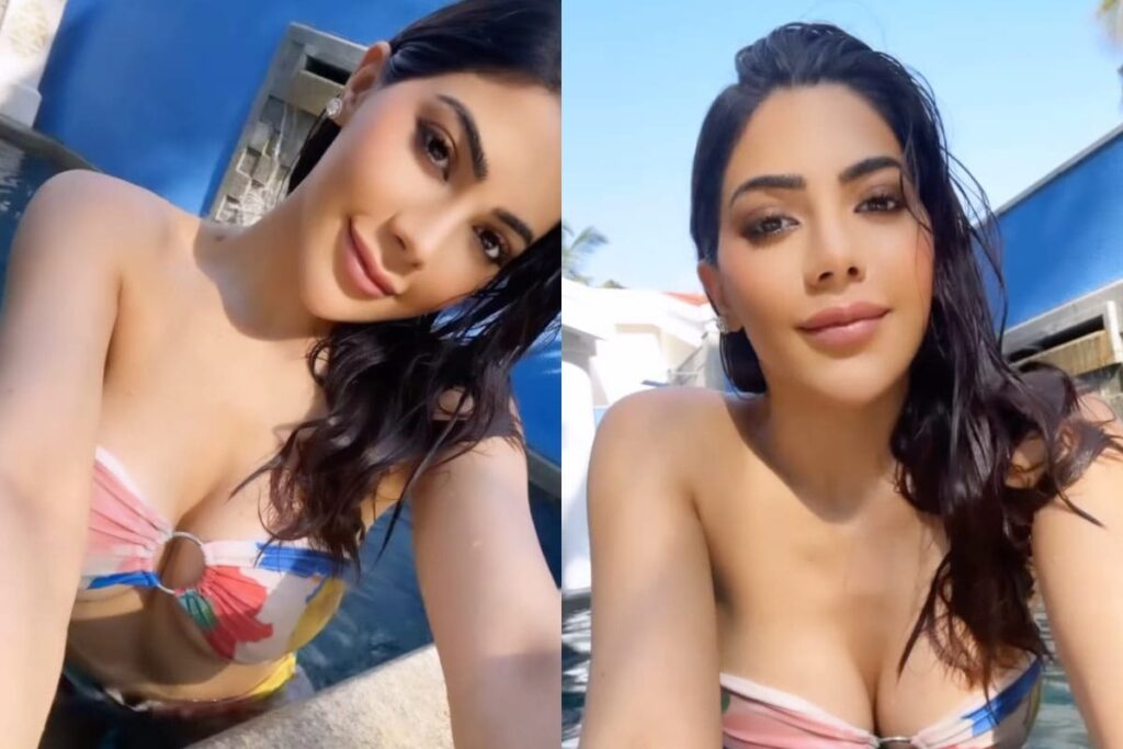 Hot! Nikki Tamboli Flaunts Cleavage in Sexy Bikini, Shares Sensual Video From Swimming Pool; Watch