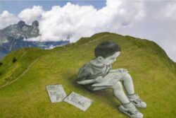 In Switzerland, An Artist Uses Mountain Slopes As His Canvas