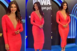 Bawaal Screning: Pooja Hegde Looks Her Sexiest Best In a Pink Outfit With Plunging Neckline