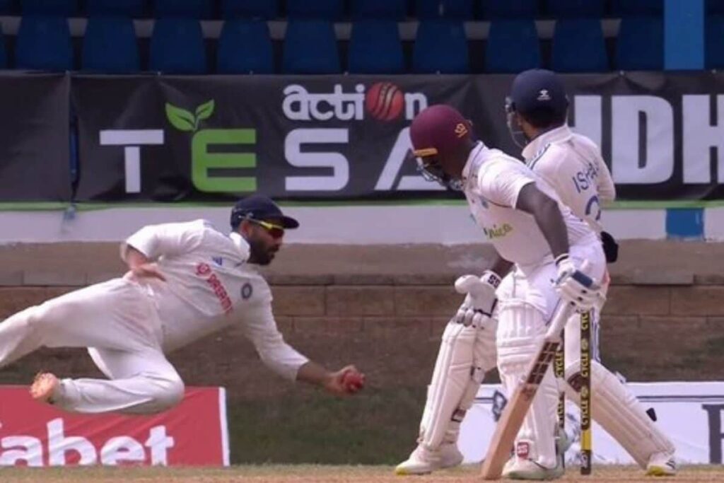 WATCH: Ajinkya Rahane’s One-Hand Stunner Sends Jermaine Blackwood Packingin 1st Innings