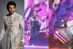 Ranveer Singh Trips and Falls Into Dhol, Rajkummar Rao Tries To Help in Viral Video; Watch