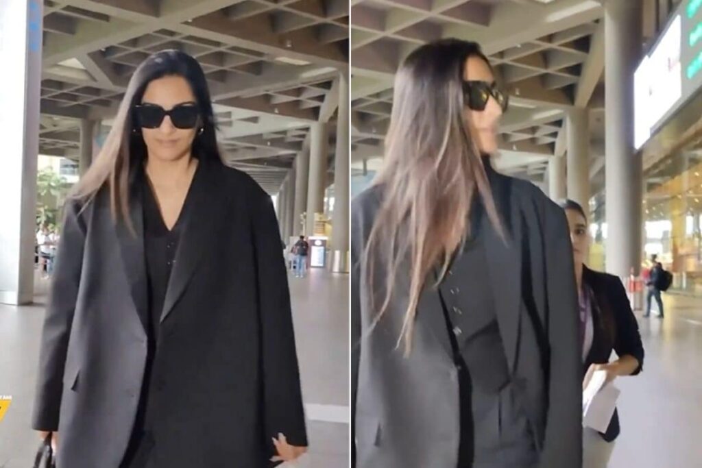Sonam Kapoor Channels Inner Girl Boss In Black Pantsuit As She Gets Papped At Airport; Watch