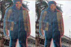 Shiva Rajkumar-starrer Ghost’s 40 Feet Cut-out Poster Unveiled At Bengaluru Theatre