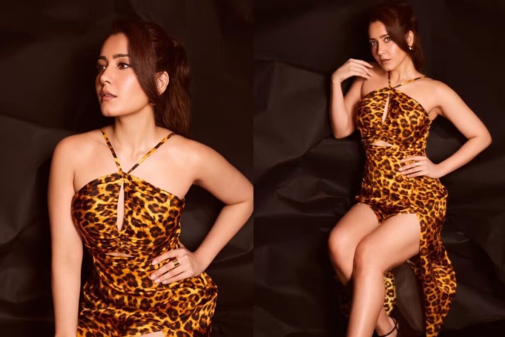 Raashii Khanna Channels Her Wild Side In A Leopard-print Dress, See Pics