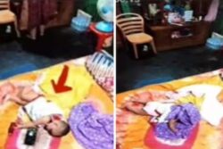 Watch: Toddler, Almost Strangled While Playing With Mother’s Scarf, Saved In Nick Of Time