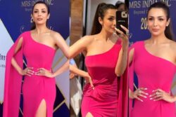 Malaika Arora Hops Onto The Barbie-Core Trend In A Sexy Hot-Pink Thigh-High Slit Dress, Watch Video